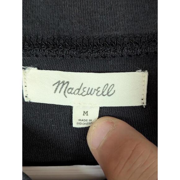 Madewell Garment-Dyed Allday Crewneck M Long Tee Shirt / Dress Coal Gray Preppy - Picture 2 of 6